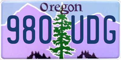 OR license plate 980UDG