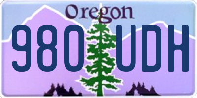 OR license plate 980UDH