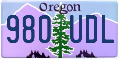 OR license plate 980UDL