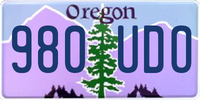 OR license plate 980UDO
