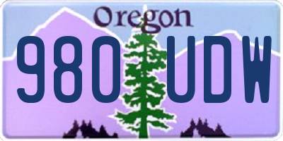 OR license plate 980UDW