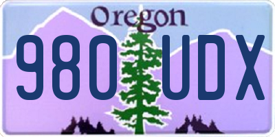 OR license plate 980UDX