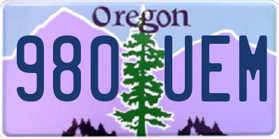 OR license plate 980UEM