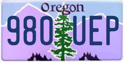 OR license plate 980UEP