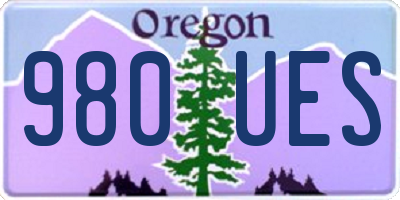 OR license plate 980UES