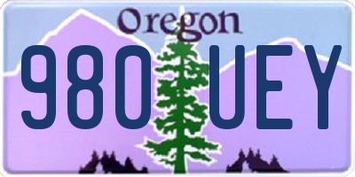 OR license plate 980UEY