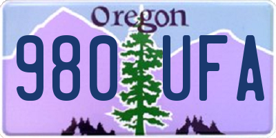 OR license plate 980UFA