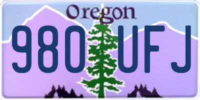 OR license plate 980UFJ