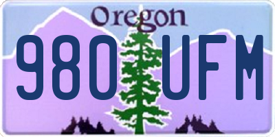 OR license plate 980UFM