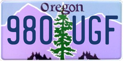 OR license plate 980UGF