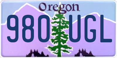 OR license plate 980UGL
