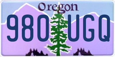 OR license plate 980UGQ