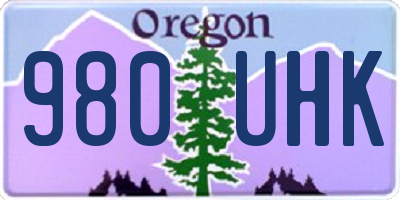 OR license plate 980UHK