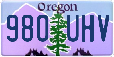 OR license plate 980UHV