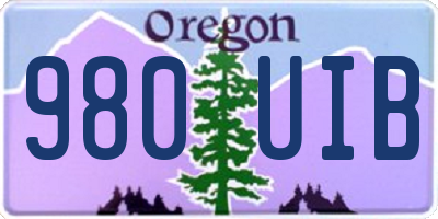 OR license plate 980UIB