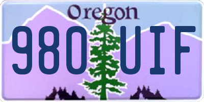 OR license plate 980UIF