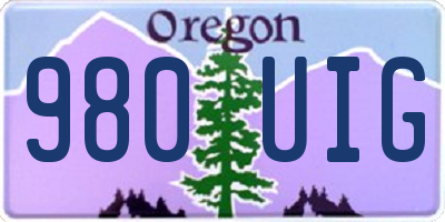 OR license plate 980UIG