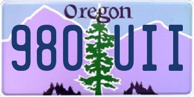 OR license plate 980UII