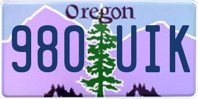 OR license plate 980UIK