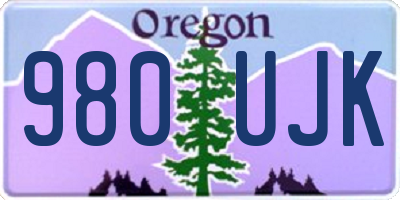 OR license plate 980UJK