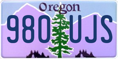 OR license plate 980UJS