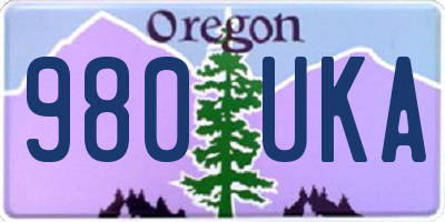 OR license plate 980UKA