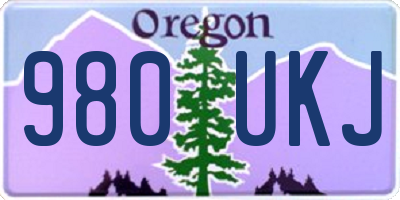 OR license plate 980UKJ