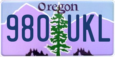 OR license plate 980UKL