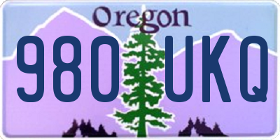 OR license plate 980UKQ