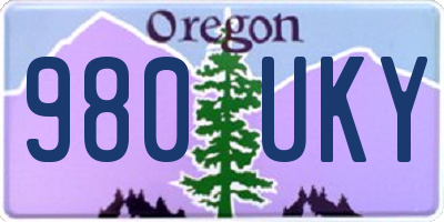 OR license plate 980UKY