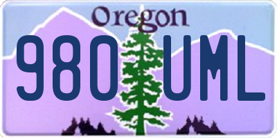OR license plate 980UML