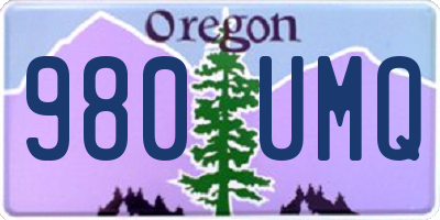 OR license plate 980UMQ