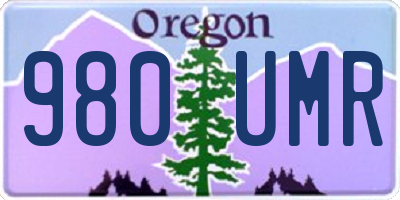 OR license plate 980UMR