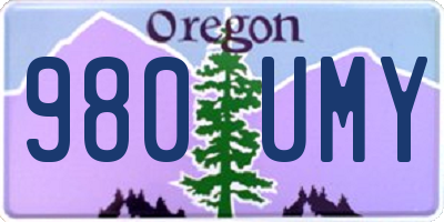 OR license plate 980UMY