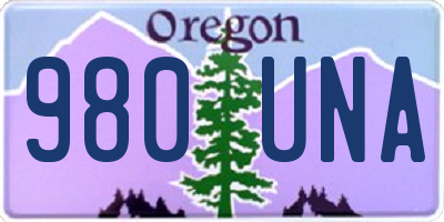 OR license plate 980UNA