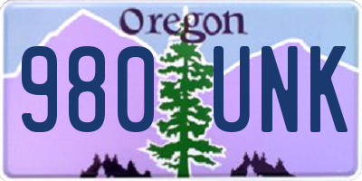 OR license plate 980UNK