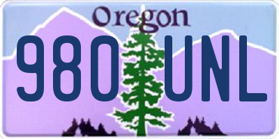 OR license plate 980UNL