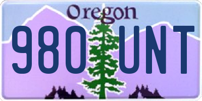 OR license plate 980UNT