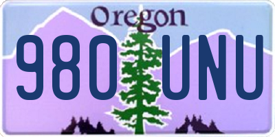 OR license plate 980UNU