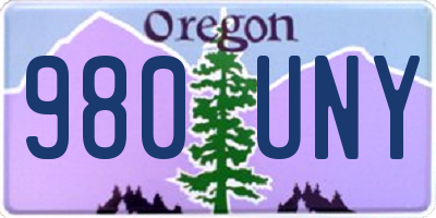 OR license plate 980UNY