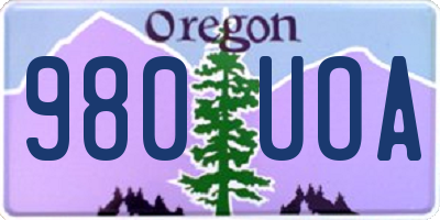 OR license plate 980UOA