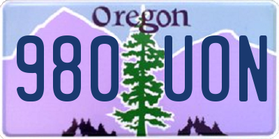 OR license plate 980UON