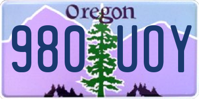 OR license plate 980UOY