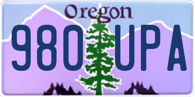 OR license plate 980UPA