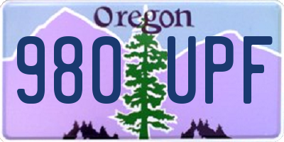 OR license plate 980UPF