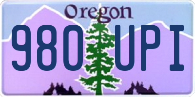 OR license plate 980UPI