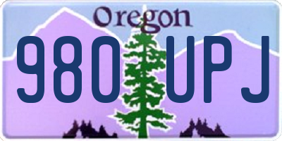 OR license plate 980UPJ