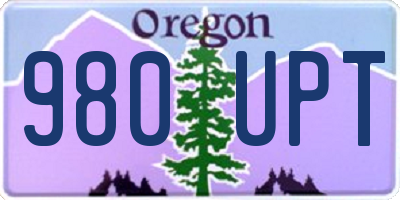 OR license plate 980UPT