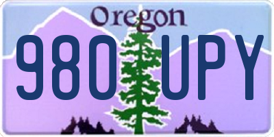 OR license plate 980UPY