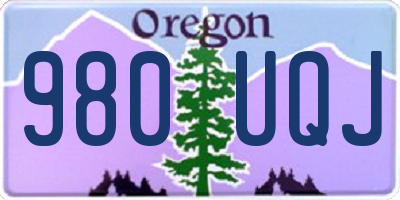 OR license plate 980UQJ